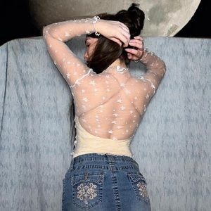 Etophe studios mesh see through star shirt size SMALL